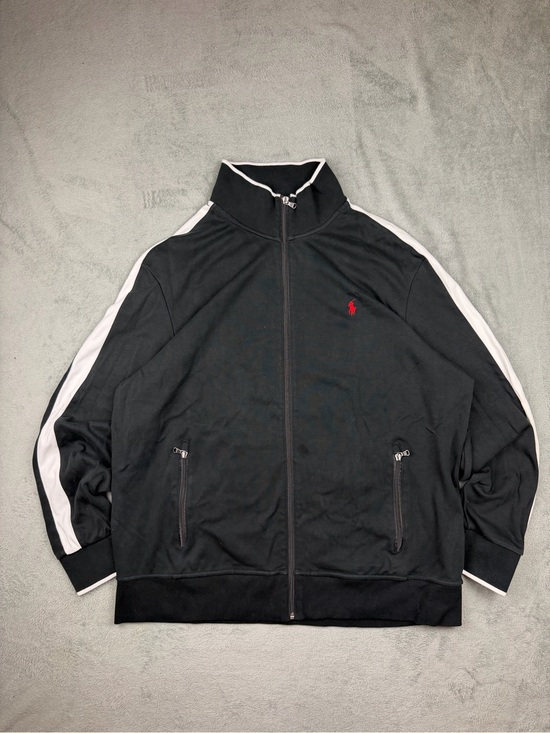 Polo Ralph Lauren Other - Polo by Ralph Lauren Black Bomber Jacket with White Sleeve Stripes